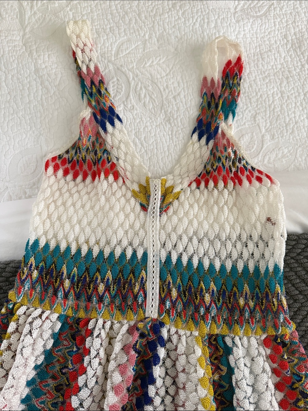 Missoni Mare Knit Sundress with Multicolor Zigzag Stripes - Picture 2 of 7